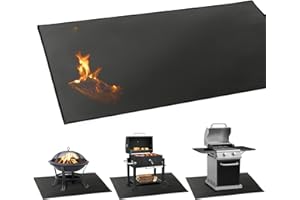 LeadCon 152 x 102 CM - Tapis pour grillades, tapis ignifugé pour grillades, protection de terrasse et de patio, grillades à plat, charbon de bois en extérieur, tapis ignifugé pour cheminée, tapis de c