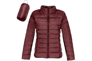 Sonnena Femme Doudoune Légère Femme Hiver Veste Doudoune Capuche Pliable Fine Ultralight Femme Grande Taille Puffer Jacket Blouson Doudoune Duvet Plume Oversize Doudounes de Randonnée Femme
