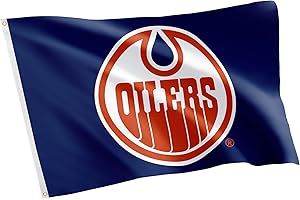 DESERT CACTUS Edmonton Oilers Team NHL National Hockey League Flagge 100% Polyester für drinnen und draußen, 91 x 152 cm (Vintage-Flagge Nr. 1)