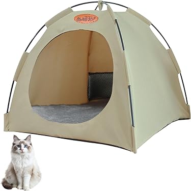 Tente Pour Chat - Nid Doux Avec Coussin Amovible Lavable | Intérieur/Extérieur | Imperméable | Pour Chats, Chiots, Petits Animaux