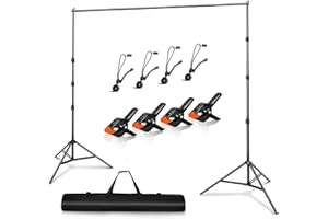 Heysliy Supporti per Sfondi, Set di Supporto Sfondo Fotografico, Supporto Professionale per Sfondo Fotografico Regolabile (1-3 M di Altezza/1,5-3 M di Larghezza) con Borsa per il Trasporto