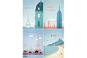 JISHSHAY 4 Pcs City 5D DIY Diamond Painting 30X40CM Diamond Painting New York City 5d Diamond Art City Diamond Painting Kits Adult Diamond Art City Diamond Painting Paint Numbers Adults City