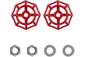 UFURMATE Lot de 2 poignées de robinet d'eau rondes en métal pour robinet extérieur en fonte, broche carrée 7 x 7 mm, diamètre extérieur de 63 mm