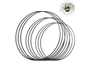 HIOQFR 9pcs Cerchio Metallo Allestimenti 10/15/20cm Cerchi per Acchiappasogni Piccolo Cerchi in Metallo per Decorazioni Anelli Metallo Appendere Cerchio Ferro per Ghirlanda per macramè Fai da Te-Nero