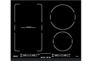 Sauter - SPI6467B - Plaque Induction - Table de Cuisson Encastrable - Noir - 3 Foyers - 7200W - Dimensions Encastrement : 56x49cm - Zone flexible et 14 Positions Cuissons - Fabriqué en France