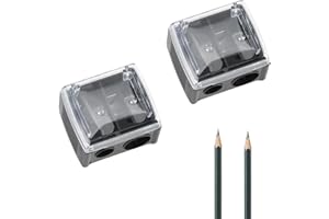 Yotlein Pack de DeuxNoir Ta-ille Crayon Maq-uillage,Cr-ayon Maquillage Taille Crayon Maquillage Yeux, Double Trou Taille-Cra yon CosméTique,Pour Cray ons Jumbo Et Standard,Accessoires De Maquillage