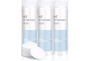 ‎MSQ MSQ 100% Reine Wattepads 300pcs Makeup Wattepads Hypoallergen Baumwollwattepads Make up Entferner Pads zum Gesicht,Augen Sauber