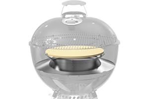 Onlyfire Smoking Chamber Grill Accessory for Weber 57 cm Kettle Charcoal Grill, with Heat Deflector & 4 Lifting Brackets. Turn Your Kettle into A Smoker