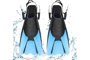 NAJILI Pinne da snorkeling regolabili corte con tasca da appendere, misure 34-38 con pinne regolabili per snorkeling