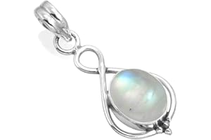Jeweloporium 925 Sterling argent Fait main Pendentif for Femmes 9 x 11 ovale Gemme Mode Bijoux for Gift (99527_P)
