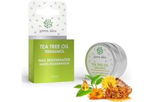 ‎GREEN IDEA green idea - Teebaumöl Nagelpilz NAGELCREME - für geschädigte, gespaltene und brüchige Nägel - regenerierend - Taschenformat - 10 ml