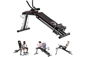 Botifly 3 in 1 Panca Palestra Multifunzione, Panca per Addominali Casa con 8 Posizioni Dello Schienale Regolabile, Inclinabile & Piana Panca Pesi per Allenamento a Casa