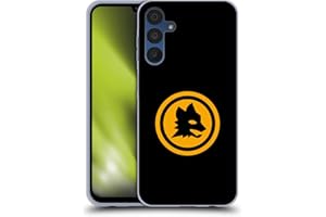 Head Case Designs Licenza Ufficiale AS Roma Nero E Oro Grafica Crest Custodia Cover in Morbido Gel Compatibile con Samsung Galaxy A15