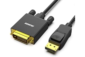 BENFEI Cable DisplayPort a DVI, 1,8m Adaptador macho a macho chapado en oro Para Lenovo, Dell, HP, ASUS y otras marcas