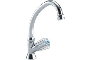 'aquaSu® Standard Plus 76916 7 stojący zawór wychylny z obrotową wylewką, bateria jednouchwytowa do zimnej wody, armatura z wylotem 135 mm, zawór zimnej wody, mosiądz, chrom, 76916 7