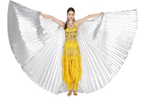 Leemiman Women Belly Dance Wings for Adult Belly Dance Costume for Halloween Carnival Performance Angel Wings with Sticks