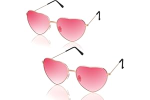 Orifinter 2 Pack Herz Sonnenbrille, Festival Schlagermove Outfit Damen, Herzbrille Rosa, 60er 70er 80er 90er jahre Outfit Damen Accessoires, Retro Hippie Brille für Barbie Kleidung Mallorca Party