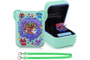 RuiDay Étui en Silicone pour Bitzees Jouet Numérique Interactif Animaux Compagnie,Bitzees Interactive Digital Pet,Housse Protection Souple pour Animaux Compagnie Virtuel avec Lanière(Vert)