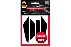 FEAR THE YELLOW BEAR YELLOW BEAR FYB© Kit 5 Bandes réfléchissantes REPOSITIONNABLES compatibles avec Casque SHOEI NXR 2™, 3M™ Technology, Noir