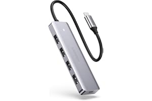 ‎UGREEN UGREEN USB C Hub mit 4 Ports USB 3.0 OTG Adapter, Verteiler Mit Stromversorgung-Port Kompatibel Mit iPhone 17 Serie, MacBook Serie, iPad, Surface Pro/Go, Thinkpad und Mehr (15cm)