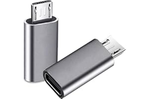 iJiZuo Adapter USB C Auf Micro USB 2 Pack, USB Typ C (Female) zu Micro-USB (Male) Adapter, Unterstützt 2,4 A Schnellladung für Samsung, Hua wei, Xiaomi, Power Bank (Grau)