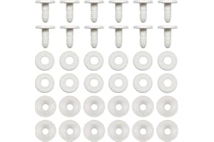 TOAOB THE ONE AND ONLY BABY TOAOB 20 Sätze Puppen Gelenke Teddygelenke Weiß Kunststoff Puppengelenke Tiergelenke 30mm Gelenkscheiben DIY Puppe Herstellung Zubehör für Marionette Häkeltiere Bastelbedarf