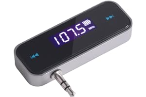 TECHKEN Mini bezprzewodowy nadajnik FM i odbiornik telefonu komórkowego, adapter AUX z portem Aux, radio samochodowe