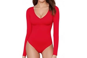 ALGALAROUND Langarm Body Damen V-ausschnitt Langarmbody Langarmshirt Tops für Damen Oberteile Elegant Sexy Pullover Bodysuit Oben