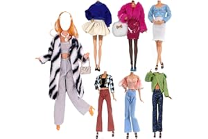 LANCE HOME 5 Set Abbigliamento Autunnale Vestiti Abiti +Pantaloni Scarpe cappello Giacca a vento Manica lunga Soprabito Alla Moda Per 29cm Bambola Accessori Regali per bambino Casuale Stile(B)