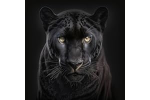 Ceanothe Tableau sur verre portrait panthère 30x30 cm - Impression Image Haute Définition Pour Décoration Murale avec Finition Brillante Fabriqué en France