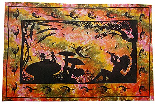 Sarong Wand Tuch Wandbehang Größe 135cm x 215cm Batik Decke Strandtuch Wunderland