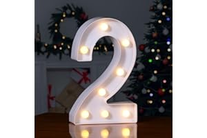 Foaky LED Light up Numbers Sign Marquee Numbers Sign for Night Light Table Decorations for Birthday Party (2)