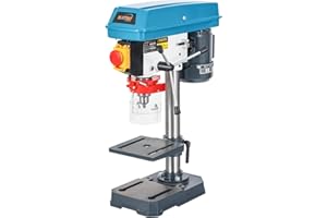 KATSU Tools Bench Pillar Drill Press 350W + 13mm Chuck + 5 Speeds Electronic Variable Speed Switch + 50mm Max Drilling Depth + Max 2650rpm + Height Adjustable Drill Table