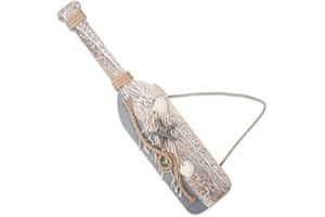 YiYa 40 CM Remos decoración de Madera con Estrellas de mar y Conchas para decoración náutica, decoración de Pared Adorno Colgante de Puerta Tema de Playa Decoración del hogar.