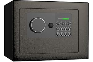 Blicebsei Small Safe for Home Security Use, Anti-theft Safe Box with Digital Keypad and Spare Keys, Security Safes for Document Money Jewelry Valuables Passport (Black - 6.6L)