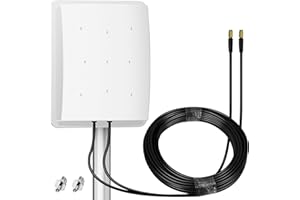 GREATZER 5G Antenna Outdoor 4G LTE Antenna Dual Polarisation 14DBi WiFi Antenna 698-2700 | 3300-3800 MHz Signal Directional Antenna MIMO Router External Antenna SMA / TS9 Antenna, 2 x 10M Cable,