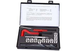 YUECOOM Kit d'outils de réparation de filetage 15 pièces M14x1.5, inserts filetés femelles Kit d'assortiment d'accessoires de réparation Helicoil
