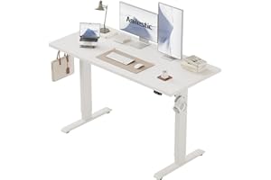 ‎AGILESTIC Agilestic Höhenverstellbarer Schreibtisch 120 x 60 cm, Stabiler Schreibtisch Höhenverstellbar Elektrisch mit Memory-Handsteuerung, Ergonomischer Steh-Sitz Tisch Computertisch, Weiß