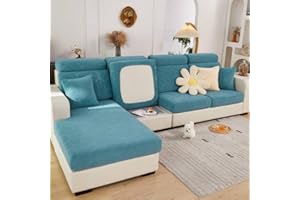 OKYUK New Sofa Covers with Elastic Bottom, Interior Anti-Slip Magic Sofa Couch Covers Wear-Resistant Universal Sofa Cover Stretch for Sectional Slipcovers Furniture Protector (Blue, Back Cover M)