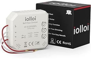 iolloi - Atenuador de luz empotrable, 220v regulador para regulable LED 250 W/halógena/incandescente 300 W, LED dimmer, sin cable neutro
