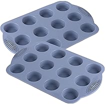 Stampo Muffin In Silicone 2 Pezzi - Teglia Antiaderente Per Forno, Cupcake E Dolci, 29.5x22x3.2cm - Foto 5