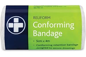 Reliance Medical Reliform Conforming Retention Bandage - Soft, Comfortable, High Absorbenc, Secure Dressings and Wounds, Ideal for First Aid, 5cm x 4m, Pack of 10