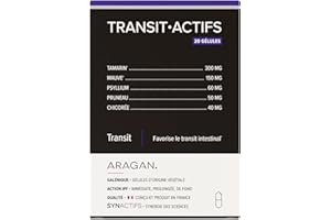 ARAGAN Transitactifs - Complément Alimentaire Transit Intestinal - Tamarin, Psyllium, Mauve, Pruneau, Chicorée - 10 jours de prise - Fabriqué en France