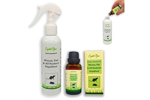 CRYSTAL OPUS Makes 30+ Bottles of Mouse, Rat & All Rodent Repellent Spray. Peppermint Oil Based. Tried & Trusted. Including Eucalyptus, Citronella, Lemon, Chilli, Lavender & Clove. Ultra-Effective Safe Deterrent.
