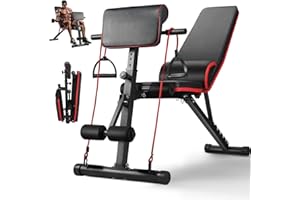 MOCOERL Panca per pesi regolabile, pieghevole, panca multifunzione, 7 inclinazioni regolabili, inclinazione/inclinazione, panca pieghevole per la casa