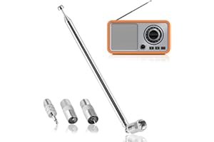 TINSHOW DAB FM Radio Aerial Antenna 75 Ohm Telescopic for HiFi AV Receiver Mini System Indoor Unbal with 4 Adapter for Sony Ancable Denon Roberts Yamaha Hitachi Tivoli Pioneer Audio Sangean Bose Onkyo