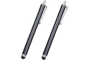 2PC Black Smart Phone Pen Stylus, Silicone Tip Pens for Touch Screen Devices, Compatible with Tablets, Mobile Phones, Laptops, iPad, iPhone, Samsung Galaxy Note/Tablet, Android - By TRIXES