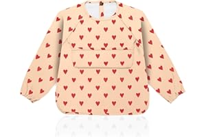 Weakup10®️ Babero con Mangas Impermeable | Baberos Bebe Impermeables | 6 a 36 Meses | Babero BLW | Babete Impermeável Bebe | Fácil de Limpiar | Suave y Divertido.