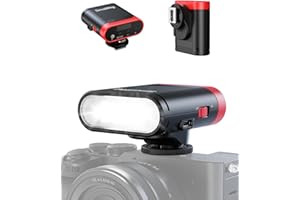 SMALLRIG RS20 Mini-Kamerablitz für Canon für Sony, GN12 Speedlite-Blitz mit 2000mAh Akku, OLED-Bildschirm, 8 Stufen 500 Blitze mit Voller Leistung/1,8s Recycling/6500K, A/M-Mode 1/1-1/128 – 5374