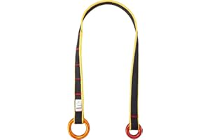 SOB Climbing Tree Lanyard, 22KN Retrievable Anchor 110cm/37.59inch Outdoor Tree Climbing Safety Belt Tree Rescue Wire Lanyard Anchor Loop Belt with Two Hanging Rings for On-tree Garden Work